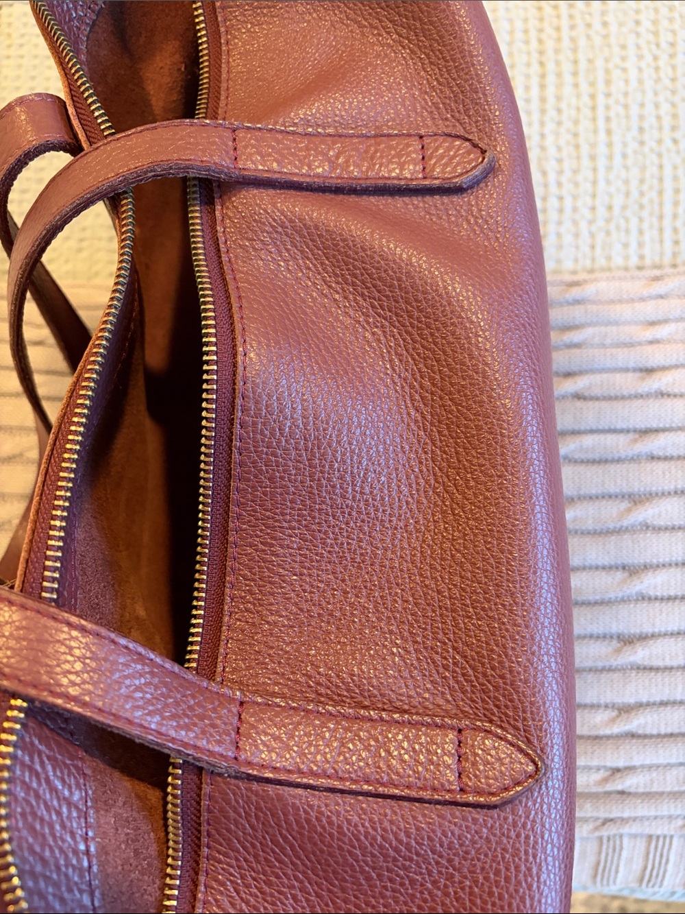 Cuyana Zippered Leather Tote with Monogram - Picture 6 of 10